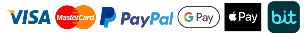 ויזה, מאסטרקארד, PayPal, Google Pay, Apple Pay וביט
