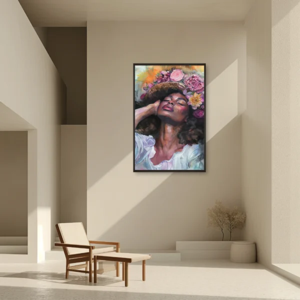 african painted lady black frame תמונת פוסטר עם מסגרת לבחירה מעוצבת "פריחת הרגש"