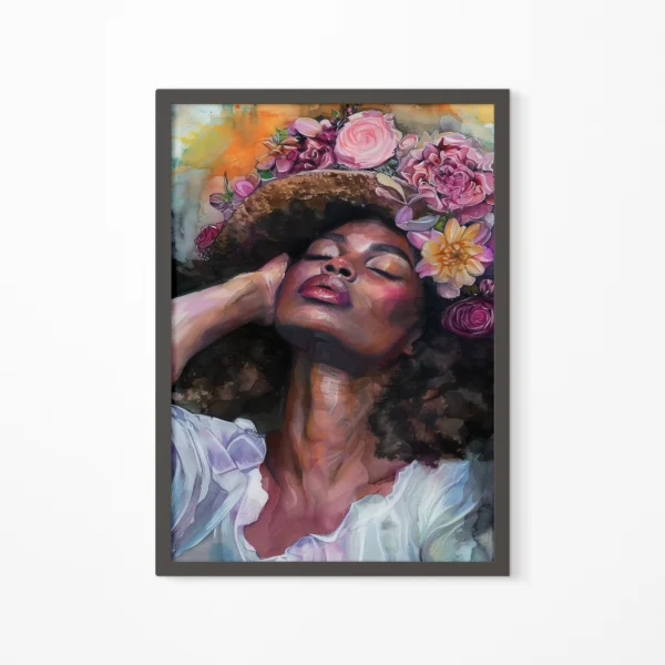 african painted lady canvas תמונת פוסטר עם מסגרת לבחירה מעוצבת "פריחת הרגש"
