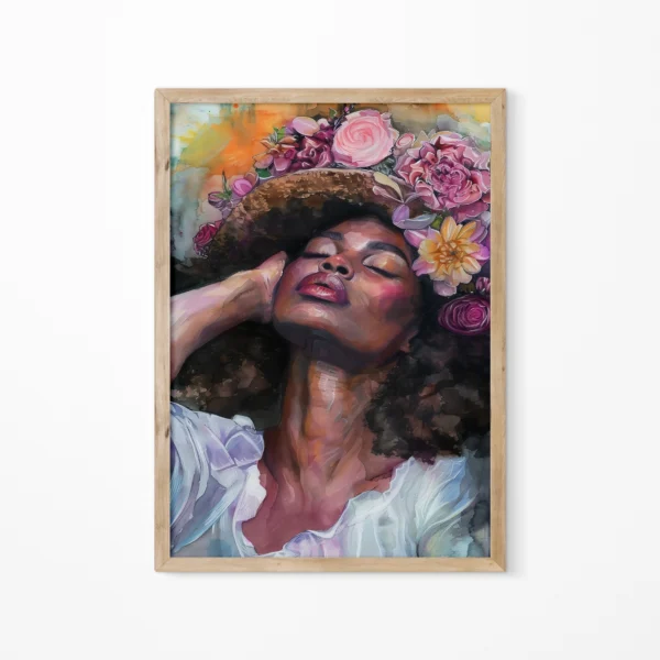 african painted lady canvas oak תמונת פוסטר עם מסגרת לבחירה מעוצבת "פריחת הרגש"