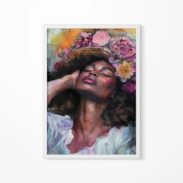 african painted lady canvas oak white תמונת פוסטר עם מסגרת לבחירה מעוצבת "פריחת הרגש"