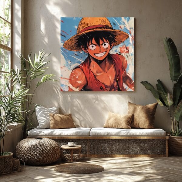 תמונת קנבס מרובעת אנימה לופי One Piece