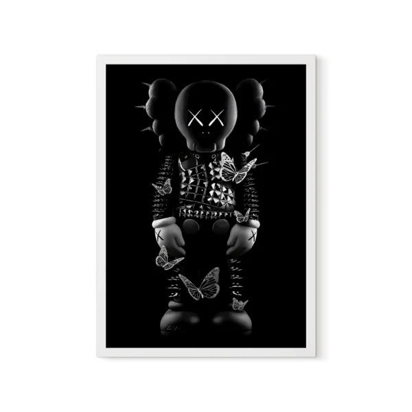 OAK BLACK WHITE SINGLE2_1 תמונת פוסטר עם מסגרת לבחירה שחור לבן KAWS