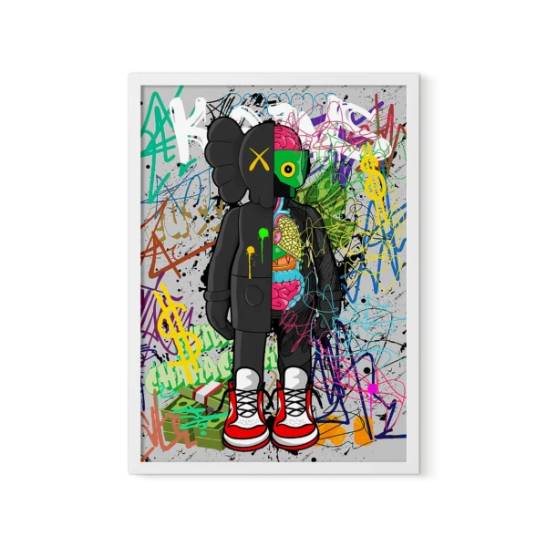 OAK BLACK WHITE SINGLE2_8 תמונת פוסטר עם מסגרת לבחירה גרפיטי KAWS