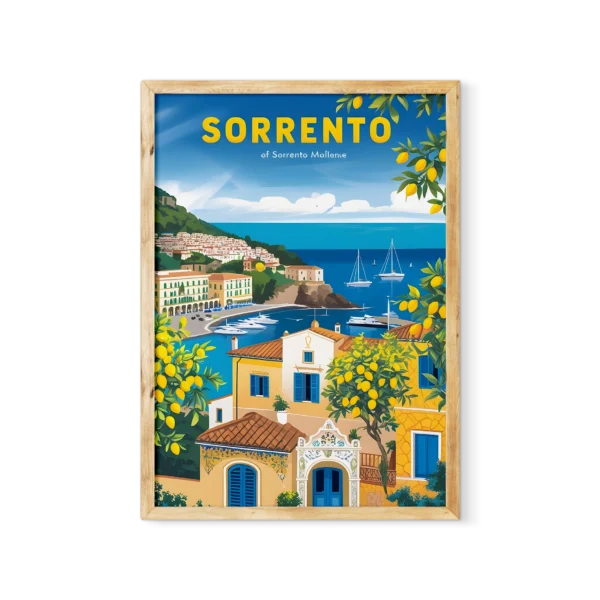 תמונת פוסטר עם מסגרת לבחירה וינטג׳ דגם SORRENTO