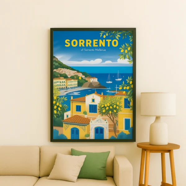 תמונת פוסטר עם מסגרת לבחירה וינטג׳ דגם SORRENTO