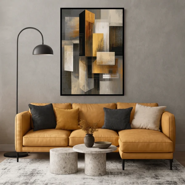 framed mockup תמונת פוסטר עם מסגרת לבחירה אבסטרקט דגם 4