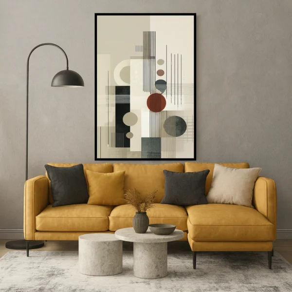 framed mockup תמונת פוסטר עם מסגרת לבחירה אבסטרקט דגם 1
