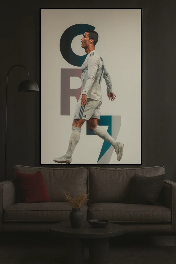 framed mockup תמונת פוסטר עם מסגרת לבחירה ספורט כריסטיאנו רונלדו Cristiano Ronaldo CR7