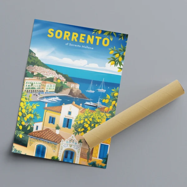 תמונת פוסטר עם מסגרת לבחירה וינטג׳ דגם SORRENTO