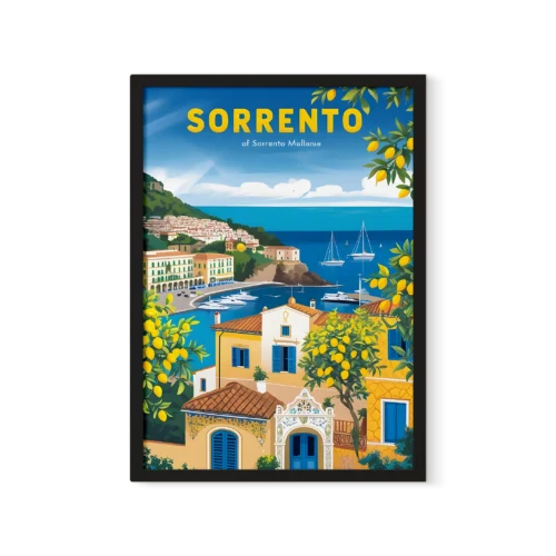 תמונת פוסטר עם מסגרת לבחירה וינטג׳ דגם SORRENTO
