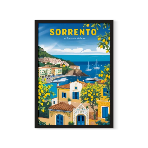תמונת פוסטר עם מסגרת לבחירה וינטג׳ דגם SORRENTO