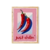 תמונת פוסטר עם מסגרת לבחירה וינטג׳ דגם just chillin'