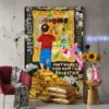 תמונת קנבס פופ ארט צבעונית של ילד יושב על ערימת מטילי זהב
